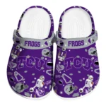 TCU Horned Frogs Clogs - Football Icons Purple