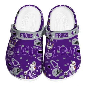 TCU Horned Frogs Clogs - Football Icons Purple