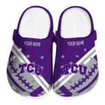 TCU Horned Frogs Clogs - Personalized Football Motif Purple