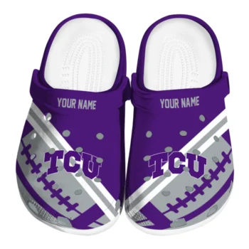 TCU Horned Frogs Clogs - Personalized Football Motif Purple