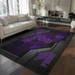 TCU Horned Frogs Rug - Hexagonal Grid Pattern Purple