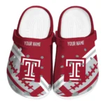 Temple Owls Clogs - Personalized Football Motif Red