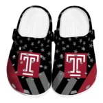 Temple Owls Clogs - Stellar Stripes Theme Red Black