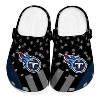 Tennessee Titans Clogs - Stellar Stripes Theme Navy Black