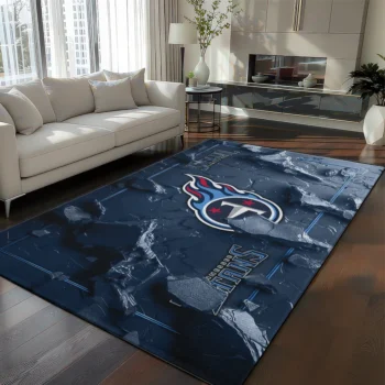 Tennessee Titans Rug - Cracked Surface Design Navy