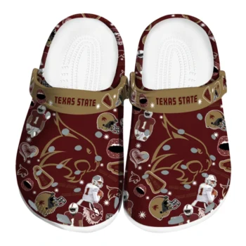 Texas State Bobcats Clogs - Football Icons Maroon