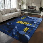 Toledo Rockets Rug - Cracked Surface Design Blue
