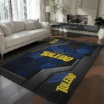Toledo Rockets Rug - Hexagonal Grid Pattern Blue