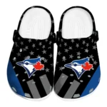 Toronto Blue Jays Clogs - Stellar Stripes Theme Blue Black