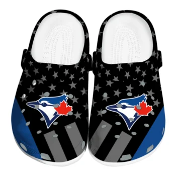 Toronto Blue Jays Clogs - Stellar Stripes Theme Blue Black