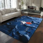 Toronto Blue Jays Rug - Cracked Surface Design Blue