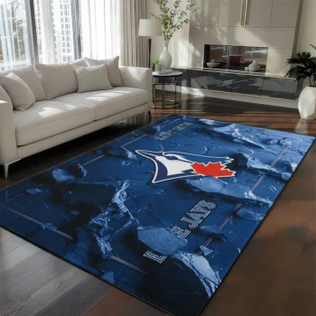 Toronto Blue Jays Rug - Cracked Surface Design Blue