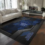 Toronto Maple Leafs Rug - Hexagonal Grid Pattern Blue