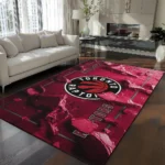 Toronto Raptors Rug - Cracked Surface Design Red