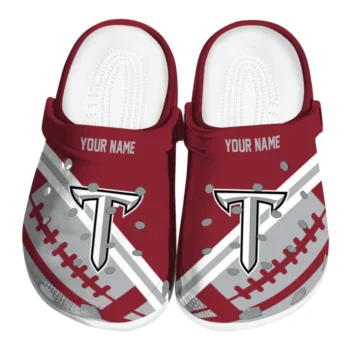 Troy Trojans Clogs - Custom Football Motif Red