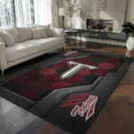 Troy Trojans Rug - Hexagonal Grid Pattern Red