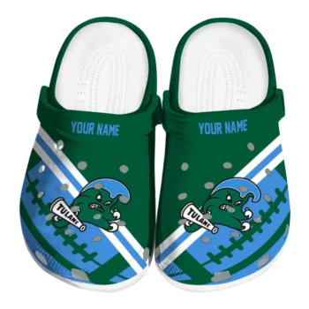 Tulane Green Wave Clogs - Personalized Football Motif Green