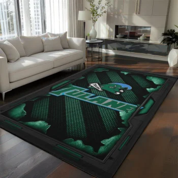 Tulane Green Wave Rug - Torn Mesh Green