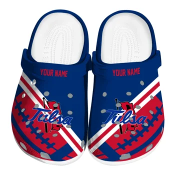 Tulsa Golden Hurricane Clogs - Customized Football Motif Blue