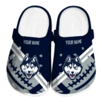 UConn Huskies Clogs - Customized Football Motif Blue