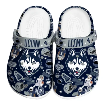UConn Huskies Clogs - Football Icons Blue