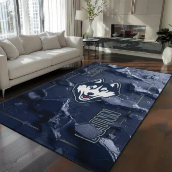 UConn Huskies Rug - Cracked Surface Design Blue