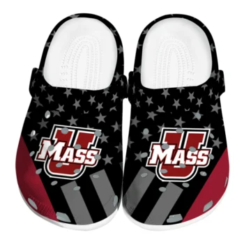 UMass Minutemen Clogs - Stellar Stripes Theme Red Black