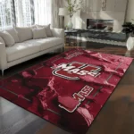 UMass Minutemen Rug - Cracked Surface Design Red