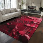 UNLV Rebels Rug - Cracked Surface Design Red
