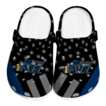 Utah Jazz Clogs - Stellar Stripes Theme Navy Black