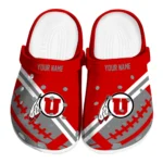 Utah Utes Clogs - Customized Football Motif Red