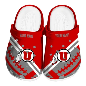 Utah Utes Clogs - Customized Football Motif Red