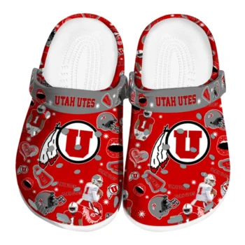 Utah Utes Clogs - Football Icons Red