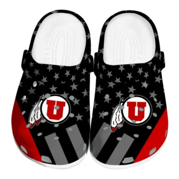 Utah Utes Clogs - Stellar Stripes Theme Red Black