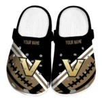 Vanderbilt Commodores Clogs - Customized Football Motif Black