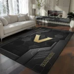 Vanderbilt Commodores Rug - Hexagonal Grid Pattern Black