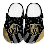 Vegas Golden Knights Clogs - Stellar Stripes Theme Tan Black