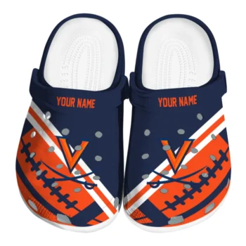 Virginia Cavaliers Clogs - Custom Football Motif Blue