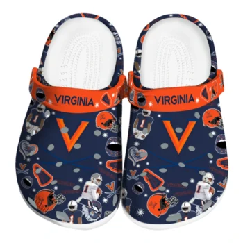 Virginia Cavaliers Clogs - Football Icons Blue
