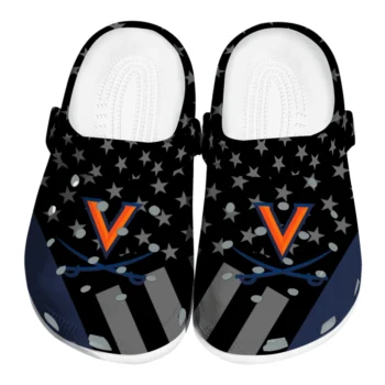 Virginia Cavaliers Clogs - Stellar Stripes Theme Blue Black