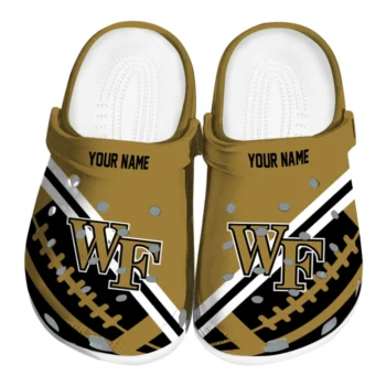 Wake Forest Demon Deacons Clogs - Custom Football Motif Gold