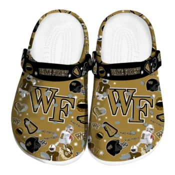Wake Forest Demon Deacons Clogs - Football Icons Gold