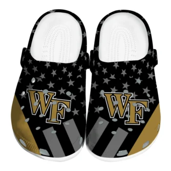 Wake Forest Demon Deacons Clogs - Stellar Stripes Theme Gold Black