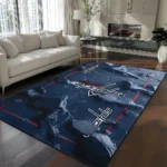 Washington Capitals Rug - Cracked Surface Design Blue