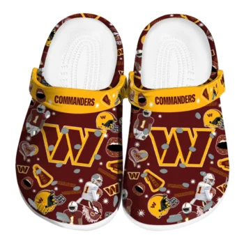 Washington Commanders Clogs - Football Icons Burgundy