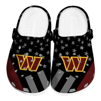 Washington Commanders Clogs - Stellar Stripes Theme Burgundy Black