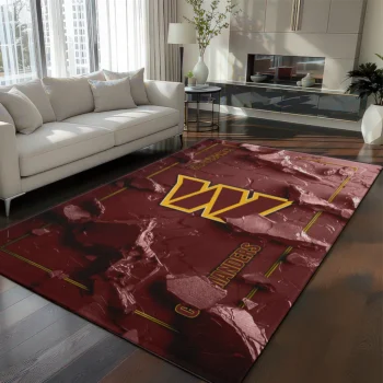 Washington Commanders Rug - Cracked Surface Design Burgundy