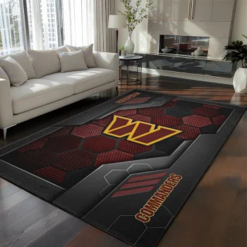 Washington Commanders Rug - Hexagonal Grid Pattern Burgundy