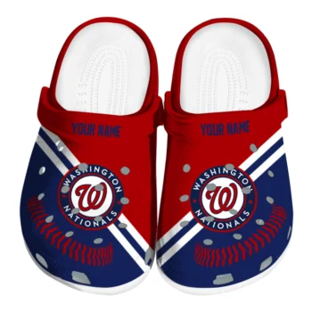 Washington Nationals Clogs - Custom Baseball Motif Red