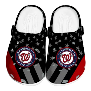 Washington Nationals Clogs - Stellar Stripes Theme Red Black